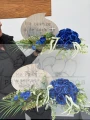 Kompozycja nagrobna "Na Zawsze W Sercach Naszych" w kolorystyce granatu