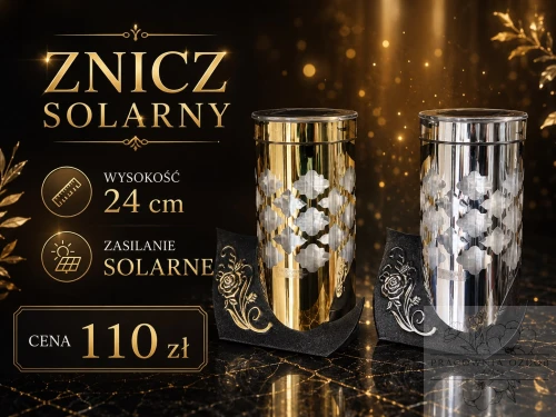 Znicz Solarny Premium "Róża"