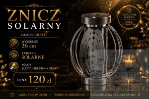 Znicz Solarny Premium "Ażurowy Płomień"