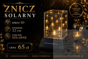 Znicz Solarny Premium "Kwadrat 3D"