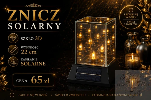 Znicz Solarny Premium "Kwadrat 3D"