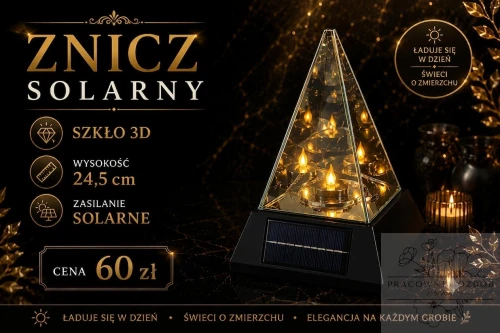 Znicz Solarny Premium "Trójkąt 3D"