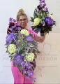 Zestaw: Kompozycja nagrobna "Fioletowa Harmonia" + bukiet