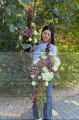 Zestaw: Kompozycja nagrobna "Burgundowa Elegancja " + bukiet