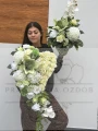 Zestaw: Kompozycja nagrobna serce "Seledynowa Cisza" + bukiet