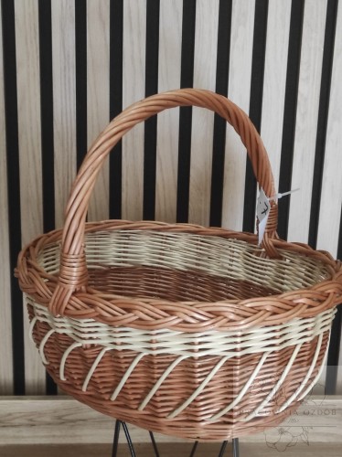 Wiklinowy owalny koszyczek wielkanocny – naturalny