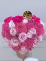 FlowerBox z kwiatów mydlanych " Różowe Serce"