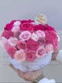 FlowerBox z kwiatów mydlanych " Różowe Serce"