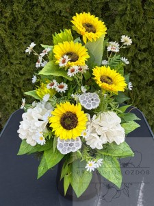 Bukiet nagrobny ze słonecznikami