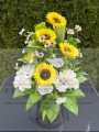 Bukiet nagrobny ze słonecznikami
