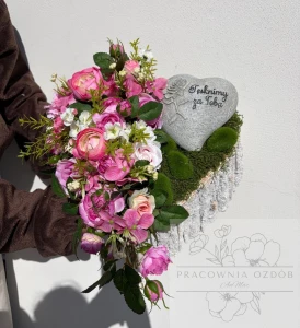 Stroik serduszko w różu "Tęsknimy za Tobą"