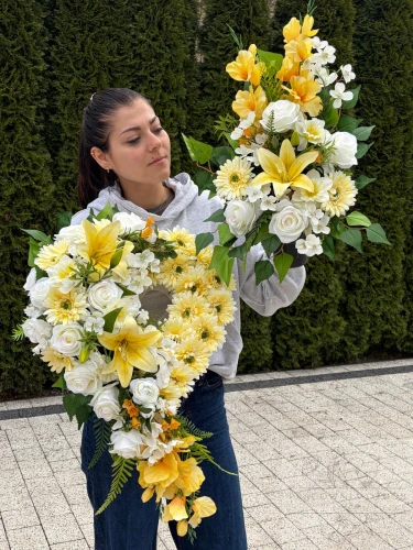 Zestaw: Kompozycja serce + bukiet w delikatnych kolorach