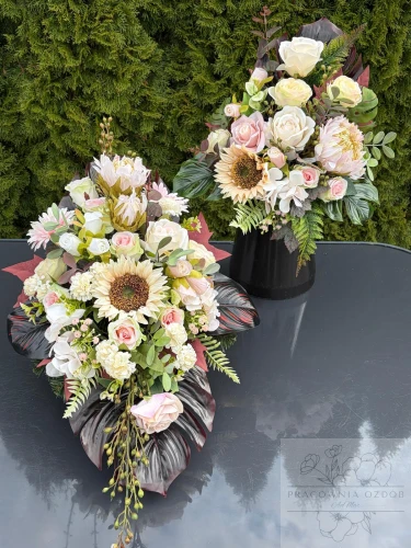 Zestaw: Kompozycja "Światło Wspomnień " + bukiet