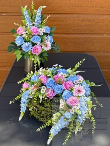 Zestaw: Kompozycja "Pastelowe Wspomnienie" + bukiet 