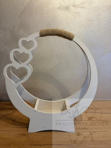 Drewniana podstawa do kompozycji florystycznych – serca