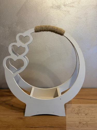 Drewniana podstawa do kompozycji florystycznych – serca