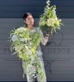 Zestaw: Kompozycja serce " Seledynowa Pamięć" + bukiet