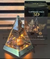 Ekskluzywny Znicz Szklany LED „Piramida 3D” – Lustrzane Odbicie